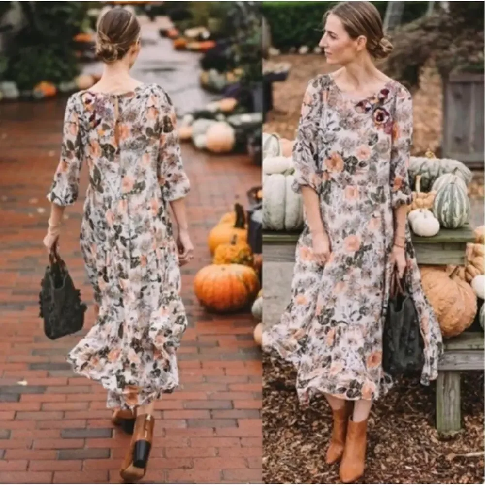Anthropologie Floral Midi Dress - Multicolor - Picture 15 of 15